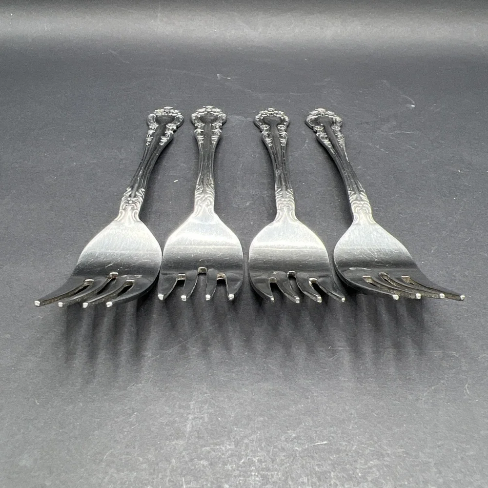 Set of 4 Vintage Ekco Eterna BEAUMONT Stainless Salad Forks